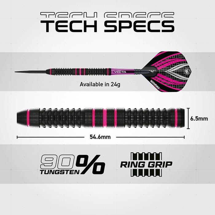 WINMAU - REBECCA ALLEN - TEAM 360 - STEEL TIP DARTS - 90% - 24g