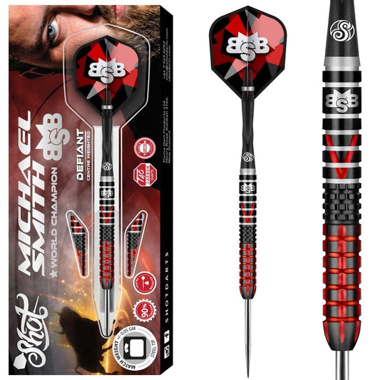 SHOT - MICHAEL SMITH - DEFIANT - STEEL TIP DARTS - 90% - 22g/23g/24g/25g