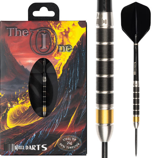REEL DARTS - THE ONE - STEEL TIP DARTS - 90% - 24g