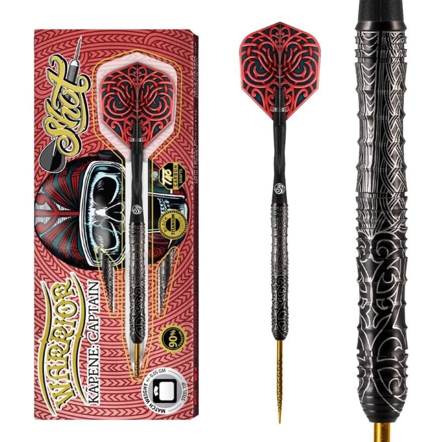 SHOT - WARRIOR - KAPENE - 90% - STEEL TIP DARTS - 22g/23g/24g/25g
