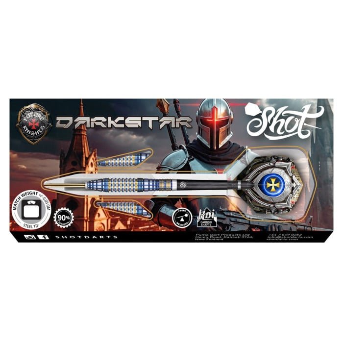 SHOT - FUTURE KNIGHTS - DARKSTAR - STEEL TIP DARTS - 90% - 23g/24g/25g
