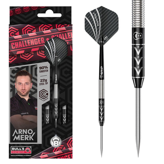 BULL'S - ARNO MERK - CHALLENGER - 90% - STEEL TIP DARTS - 22g