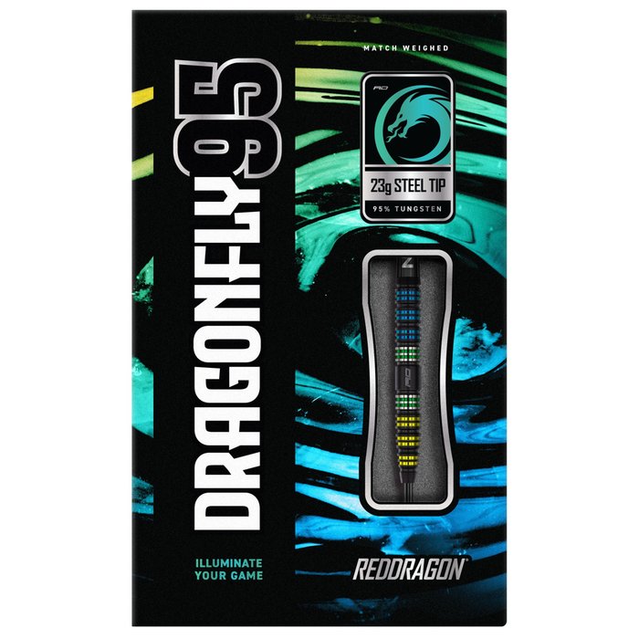 RED DRAGON - DRAGONFLY 95 - TAPERED - STEEL TIP DARTS - 95% - 23g/25g