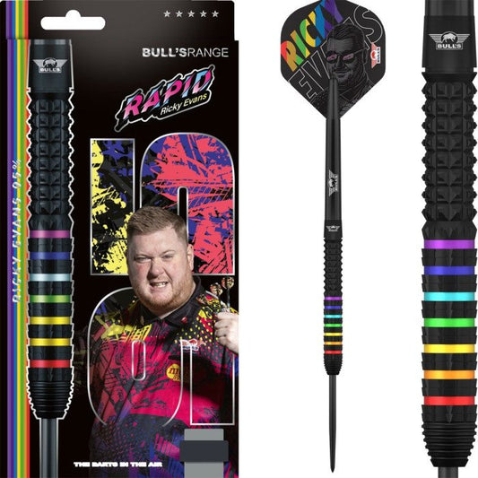 BULL'S (Bulls NL) - RICKY EVANS - STEEL TIP DARTS - 95% - 23g/25g