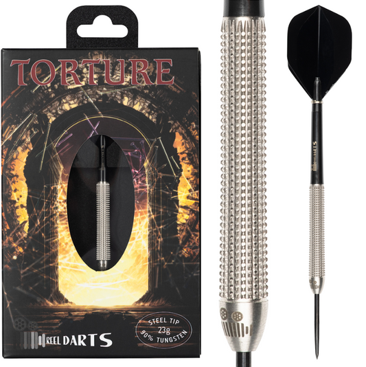REEL DARTS - TORTURE - STEEL TIP DARTS - 90% - 23g