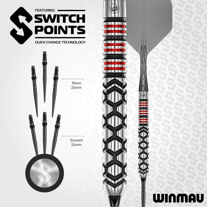 WINMAU - FORNAX - PARALLEL - WINMAU SWITCH POINT DARTS - 90% - 22g/24g