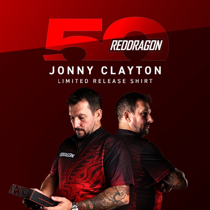 RED DRAGON - JONNY CLAYTON - RD 50 YRS ANNIVERSARY - LIMITED EDITION - DARTS SHIRT