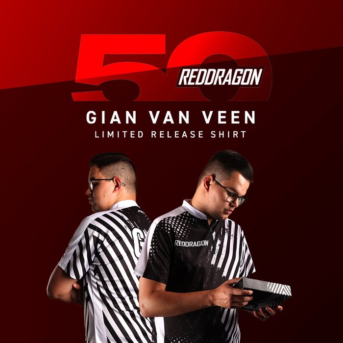 RED DRAGON - GIAN VAN VEEN - RD 50 YRS ANNIVERSARY - LIMITED EDITION - DARTS SHIRT