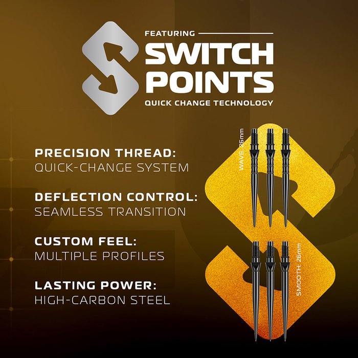 WINMAU - EXION - PARALLEL - WINMAU SWITCH POINT DARTS - 90% - 22g/23g