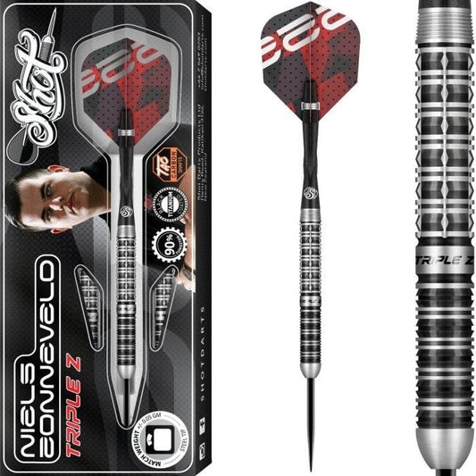 SHOT - NIELS ZONNEVELD - v2 - PRO SERIES - 90% - STEEL TIP DARTS - 23g/24g