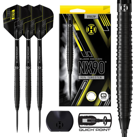 HARROWS - NX90 - BLACK TAPERED - QUICK POINTS - 90% - 21g/22g/23g/24g/25g/26g