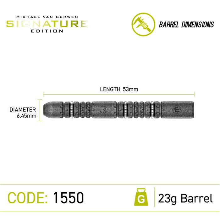 WINMAU - MICHAEL VAN GERWEN - SIGNATURE EDITION - MVG - STANDARD STEEL TIP DARTS - 90% - 22g/23g/24g