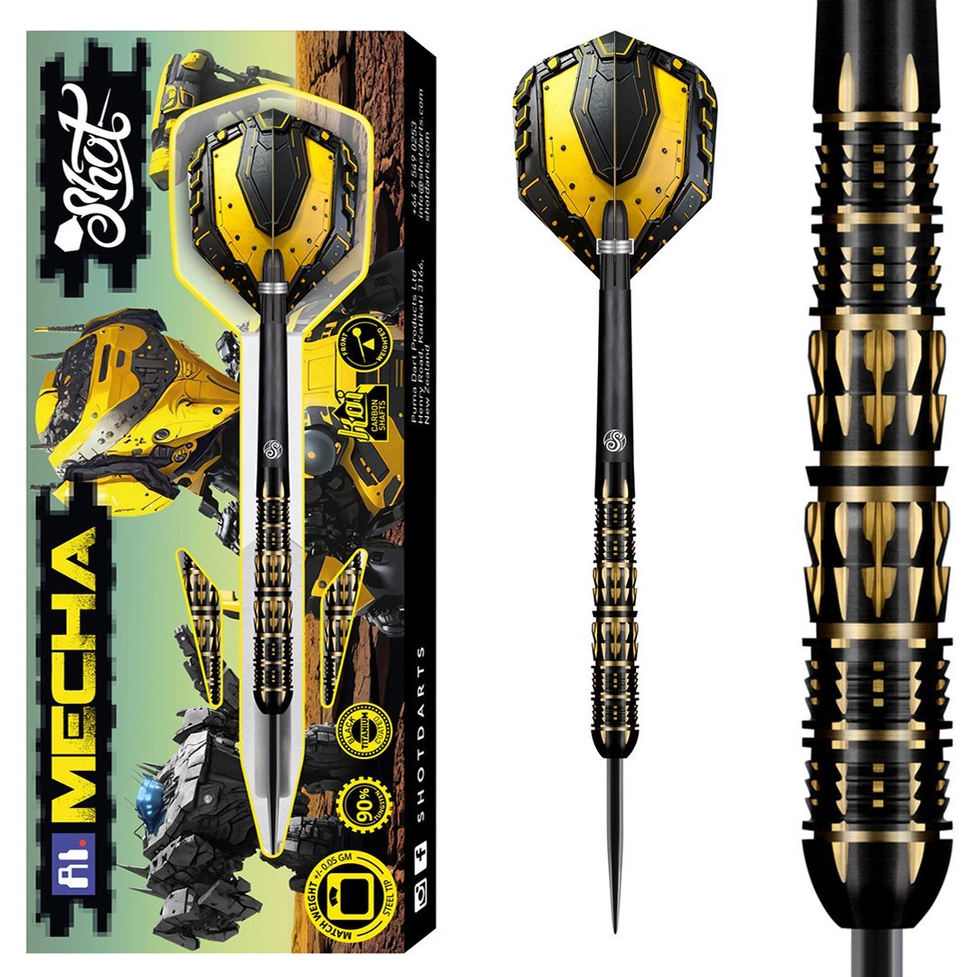 SHOT - AI - MECHA - STEEL TIP DARTS - 90% - 22g/23g/24g/25g