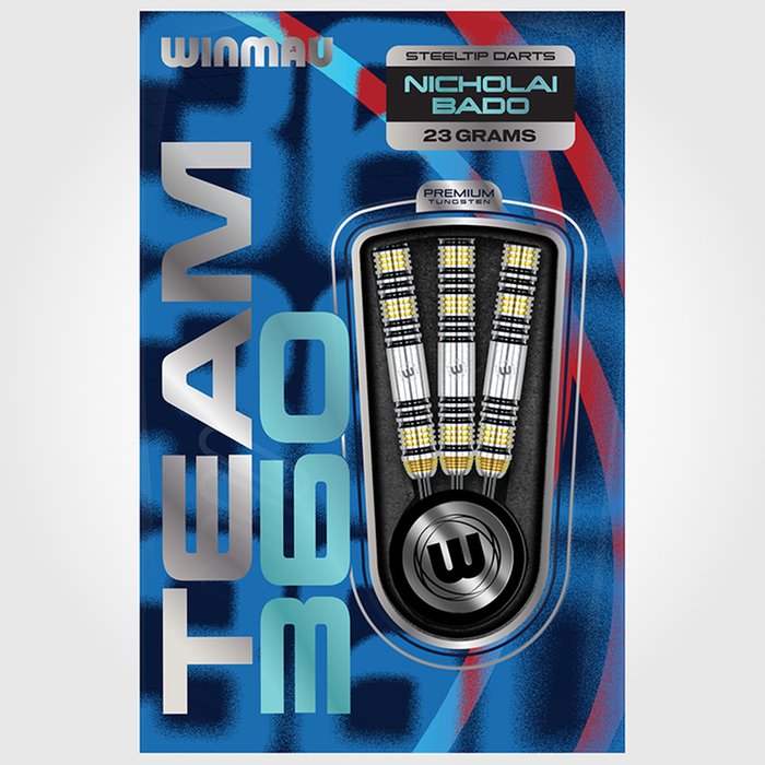 WINMAU - NICOLAI BADO - TEAM 360 - STEEL TIP DARTS - 90% - 23g