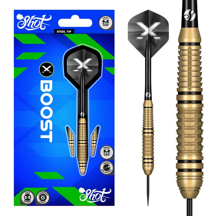 SHOT - X BOOST - BRASS DARTS  - STANDARD POINTS - 23g