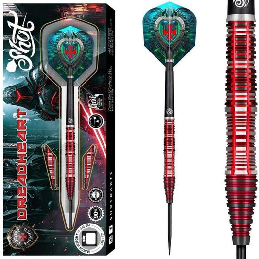 SHOT - FUTURE KNIGHTS - DREADHEART - STEEL TIP DARTS - 90% - 23g/24g/25g