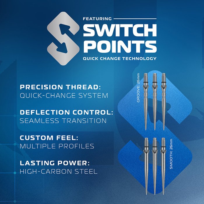 WINMAU - LUNARIS - PARALLEL - WINMAU SWITCH POINT DARTS - 90% - 23g/25g