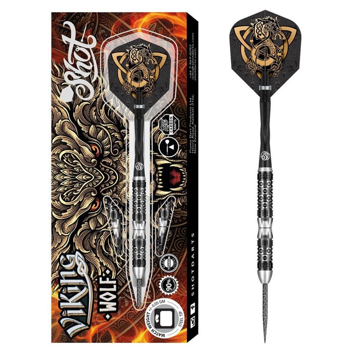 SHOT - VIKING - WOLF - STEEL TIP DARTS - 90% - 23g/24g/25g