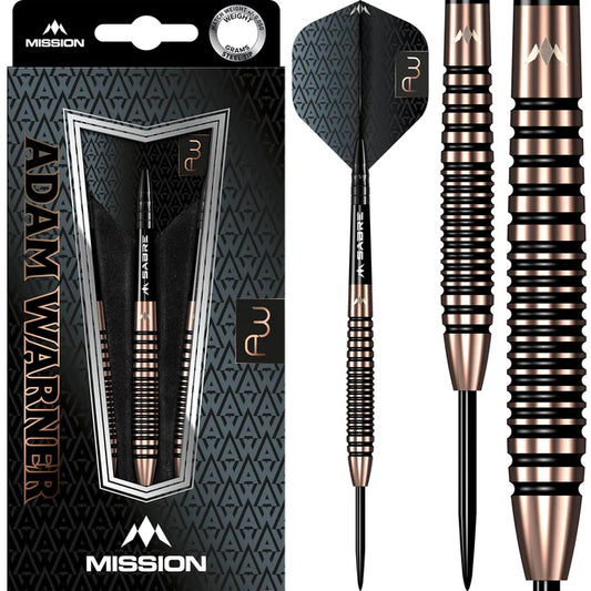 MISSION - ADAM WARNER - BRONZE TITANIUM - STEEL TIP DARTS - 95% - 22g/24g/26g