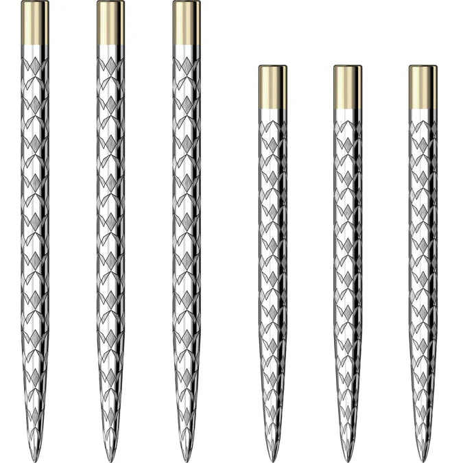 MISSION - LASER PLUS - MULTI LOGO - SILVER - STANDARD DART POINTS BY MISSION