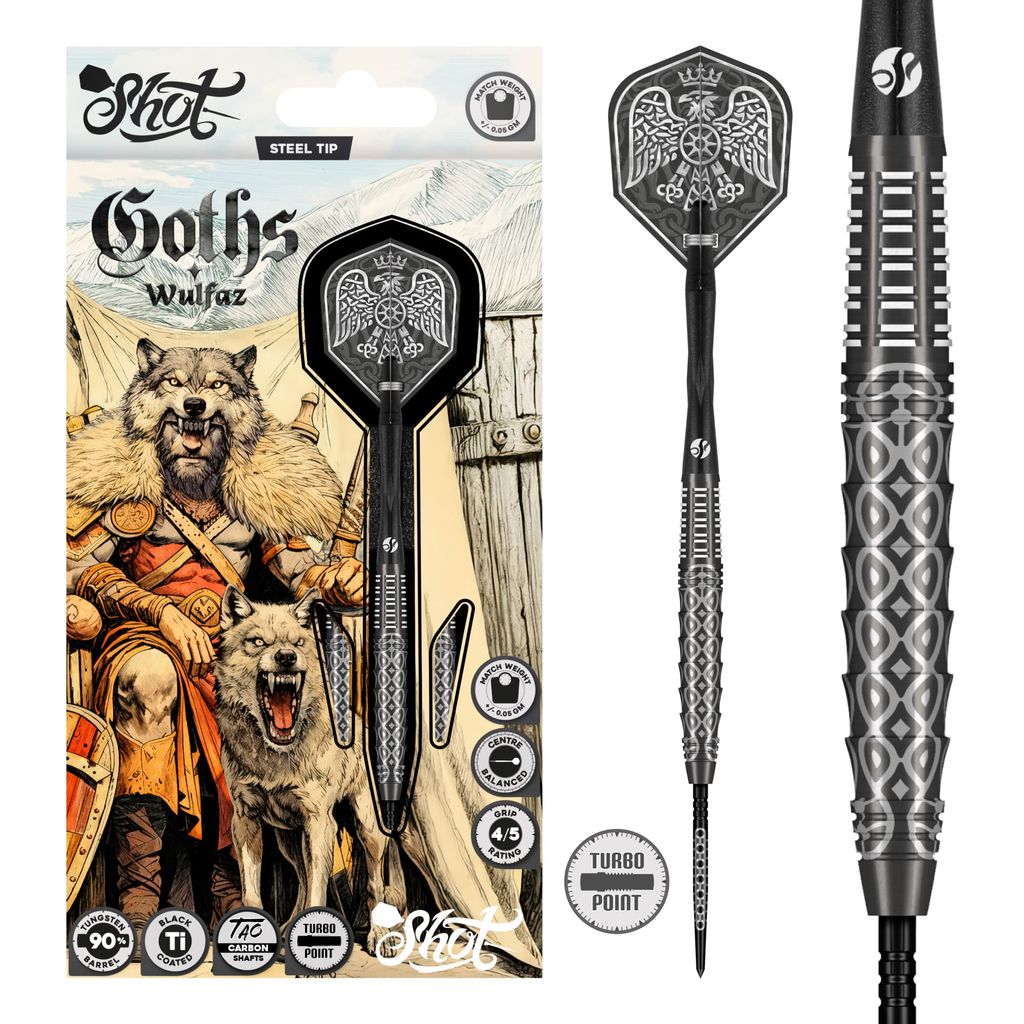 SHOT - GOTHS - WULFAZ - TURBO POINT DARTS - 90% - 23g/24g/25g