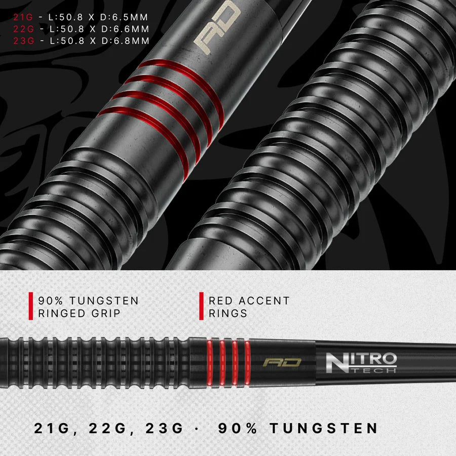 RED DRAGON - JOHNNY CLAYTON - RD ADV - SWITCH POINT DARTS - 90% - 21g/22g/23g