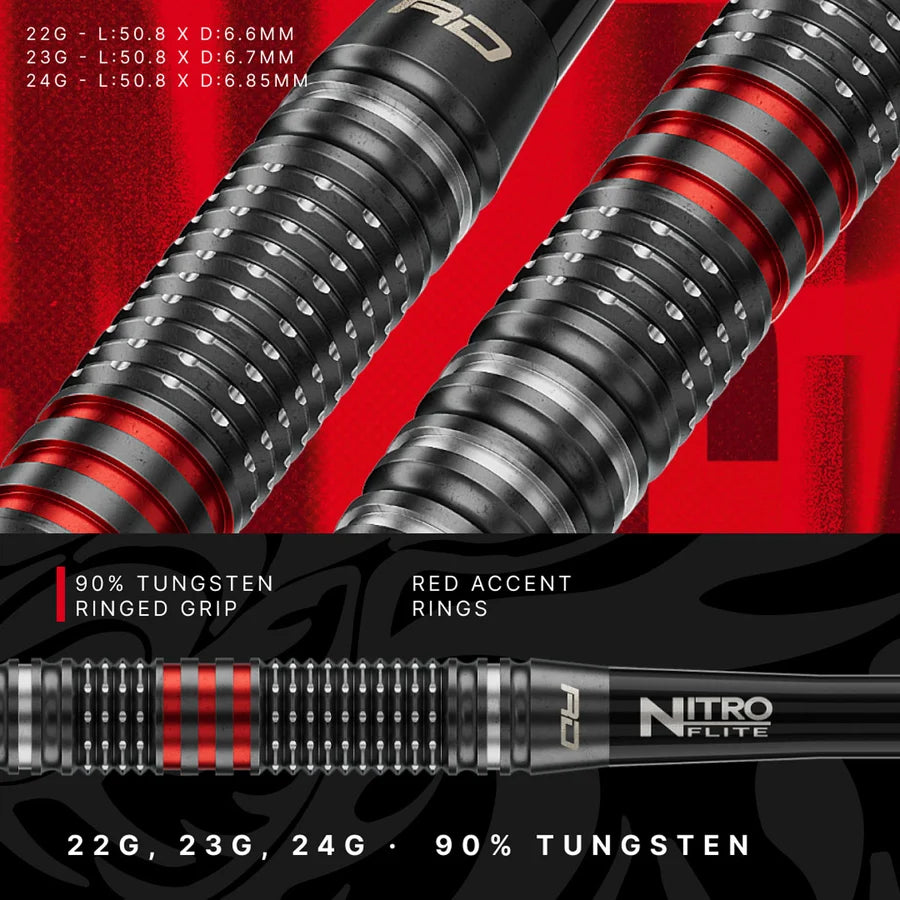 RED DRAGON - JOHNNY CLAYTON - RD PRO - SWITCH POINT DARTS - 90% - 22g/23g/24g