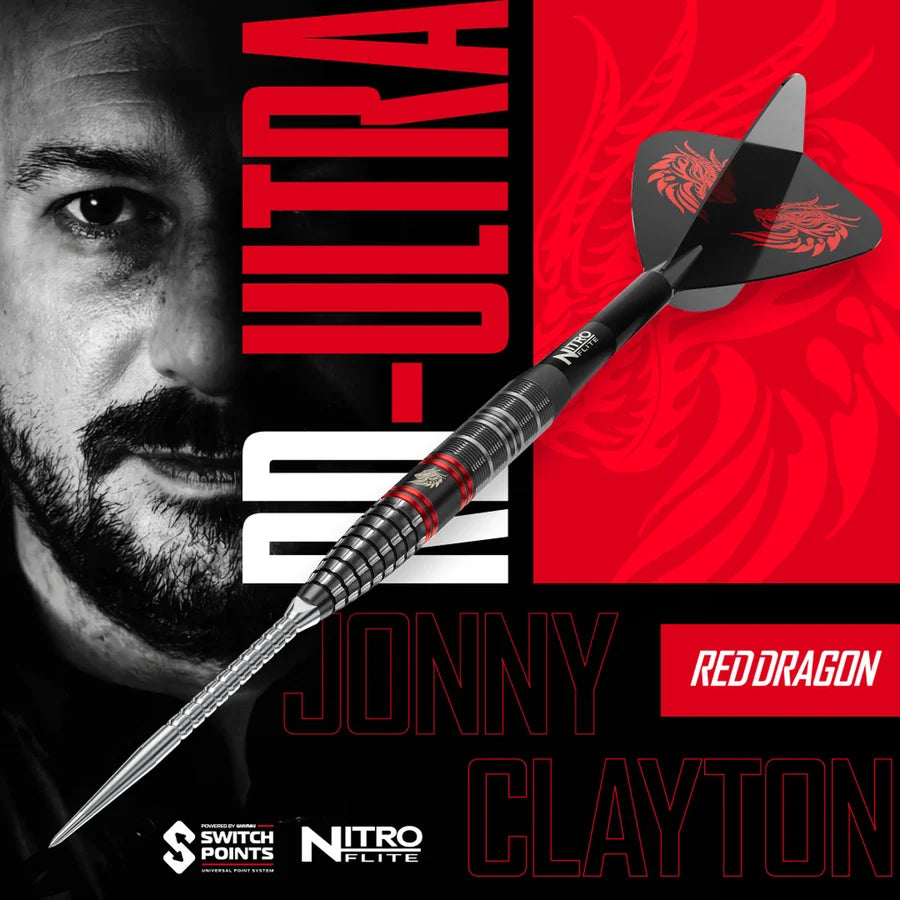 RED DRAGON - JOHNNY CLAYTON - RD ULTRA - SWITCH POINT DARTS - 90% - 22g