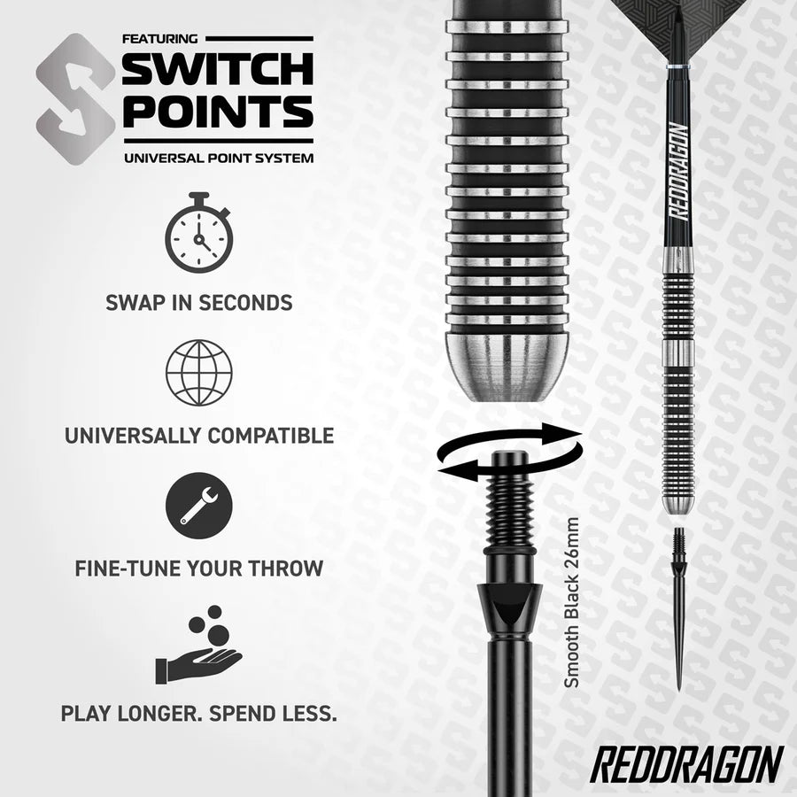 RED DRAGON - PEGASUS - SWITCH POINT DARTS - 90% - 22g/23g/24g/25g