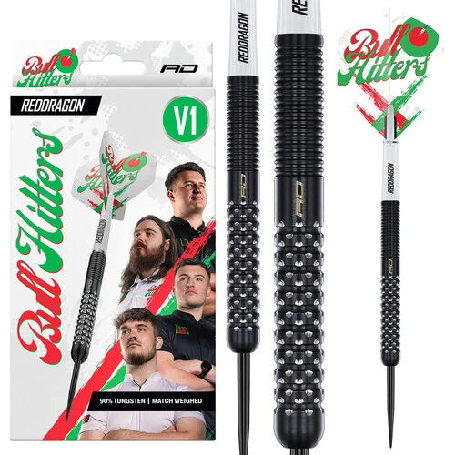 RED DRAGON - BULLHITTERS - v1 - STEEL TIP DARTS - 90% - 23g