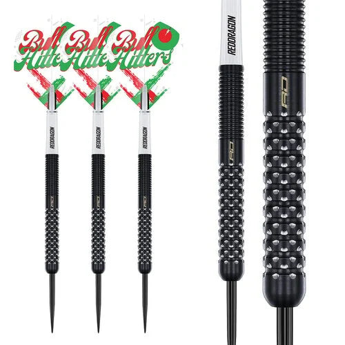 RED DRAGON - BULLHITTERS - v1 - STEEL TIP DARTS - 90% - 23g