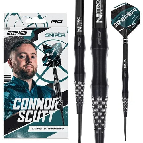 RED DRAGON - CONNOR SCUTT - THE SNIPER - STEEL TIP DARTS - 90% - 22g