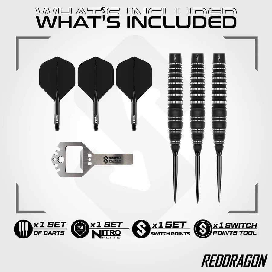 RED DRAGON - DRAGON SABLE - BOMB - SWITCH POINT DARTS - 90% - 22g/24g/26g