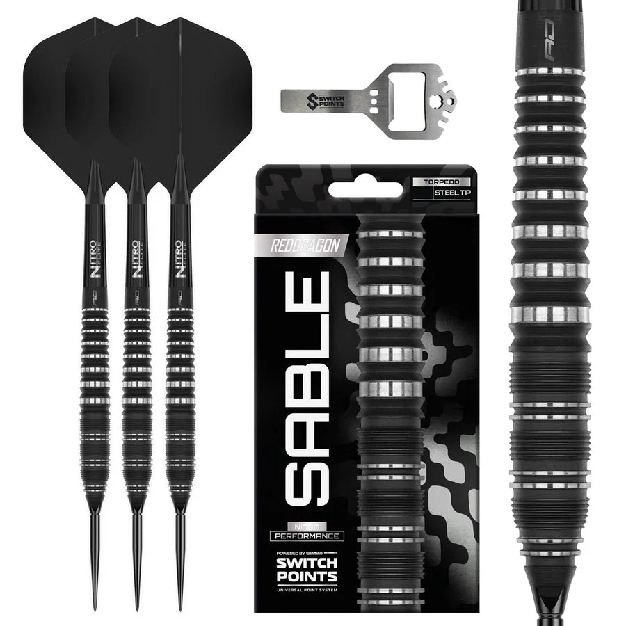 RED DRAGON - DRAGON SABLE - TORPEDO - SWITCH POINT DARTS - 90% - 23g/24g/25g