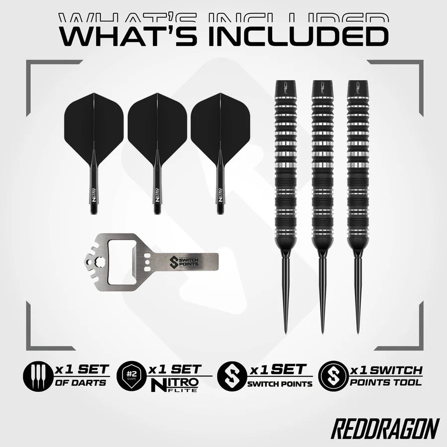 RED DRAGON - DRAGON SABLE - PARALLEL - SWITCH POINT DARTS - 90% - 21g/22g/23g/24g