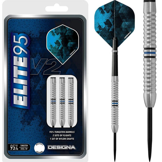 DESIGNA - ELITE 95 - M3 - v2  - STEEL TIP DARTS - 90% - 22g/26g