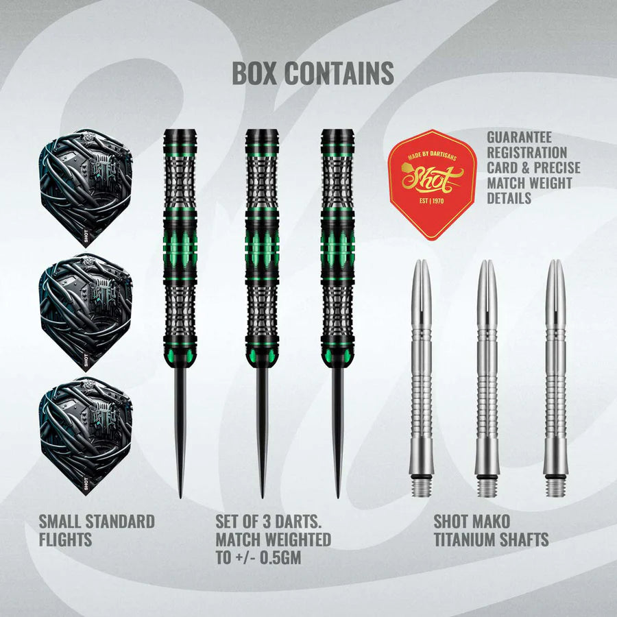 SHOT - AI - CYBERPUNK - STEEL TIP DARTS - 90% - 23g/24g/25g