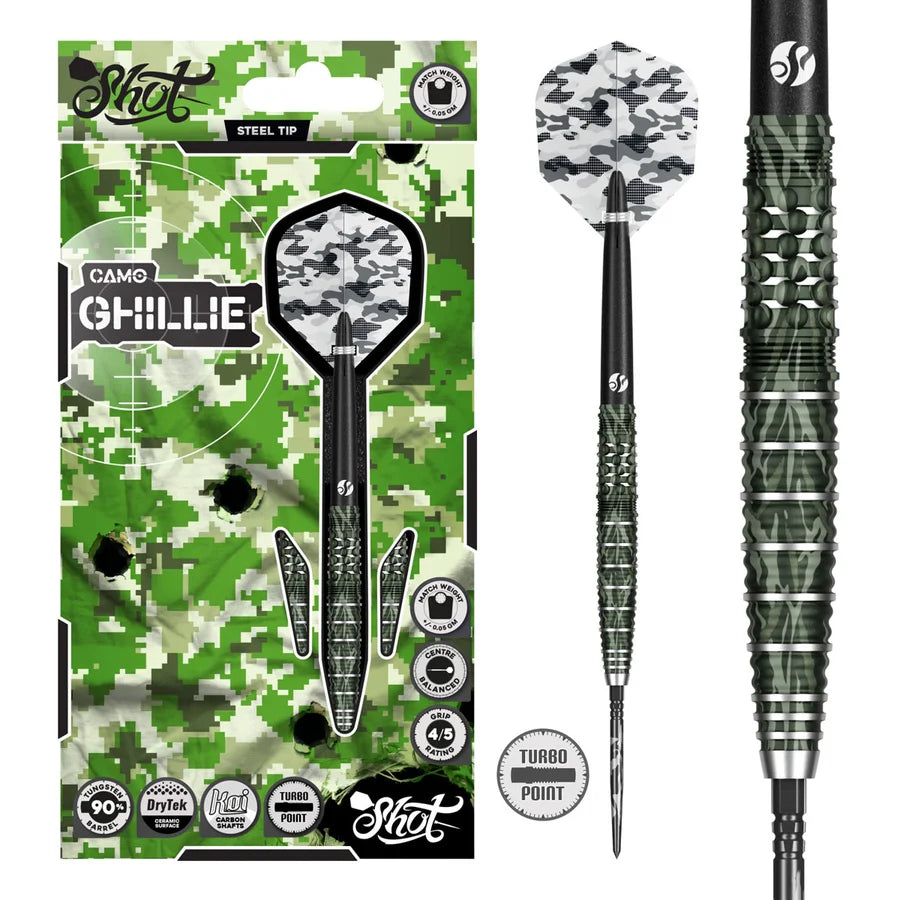 SHOT - CAMO - GHILLIE  - TURBO POINT DARTS - 90% - 23g/24g/25g