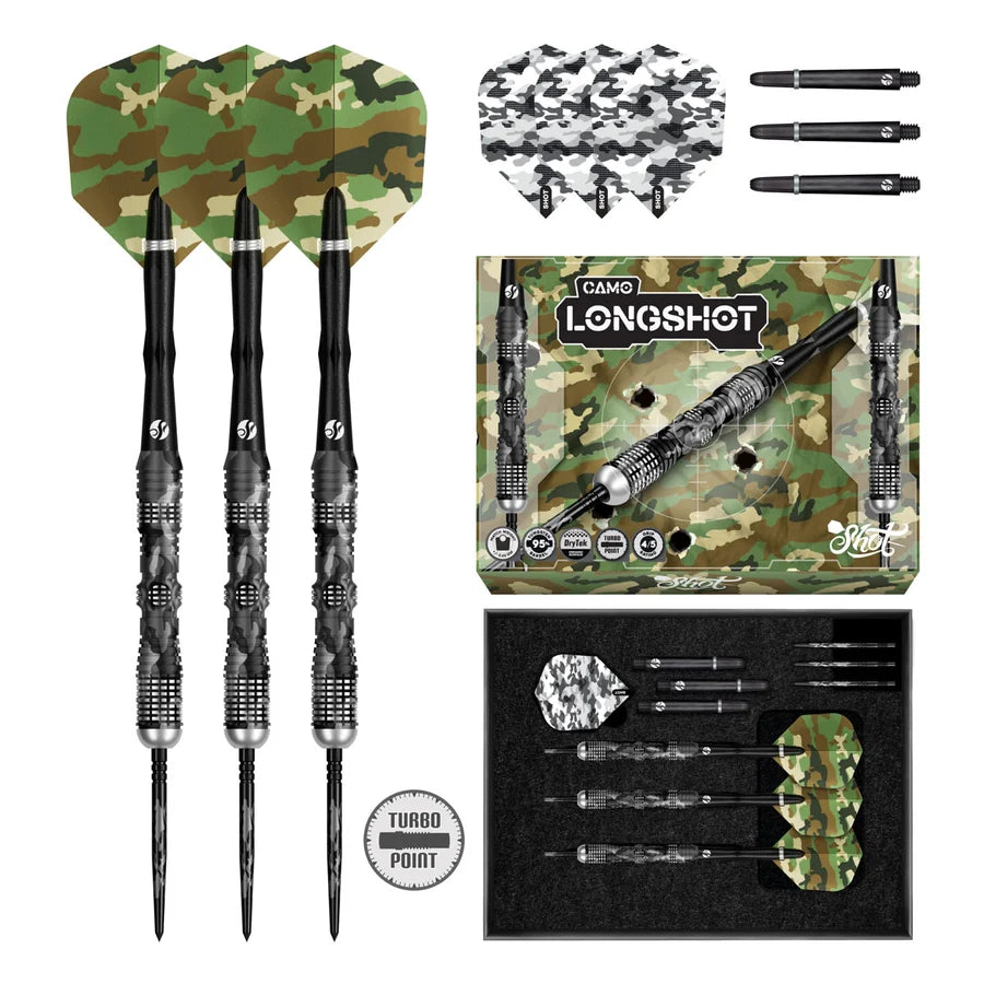 SHOT - CAMO - LONGSHOT  - TURBO POINT DARTS - 95% - 23g/24g/25g