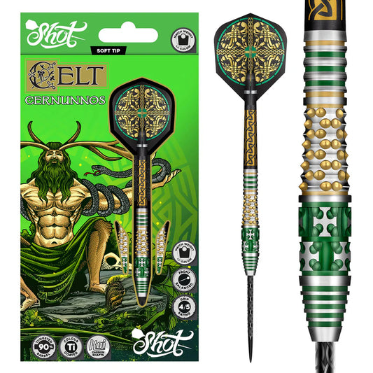 SHOT - CELT - CERNUNNOS - STEEL TIP DARTS - 90% - 22g/23g/24g/25g