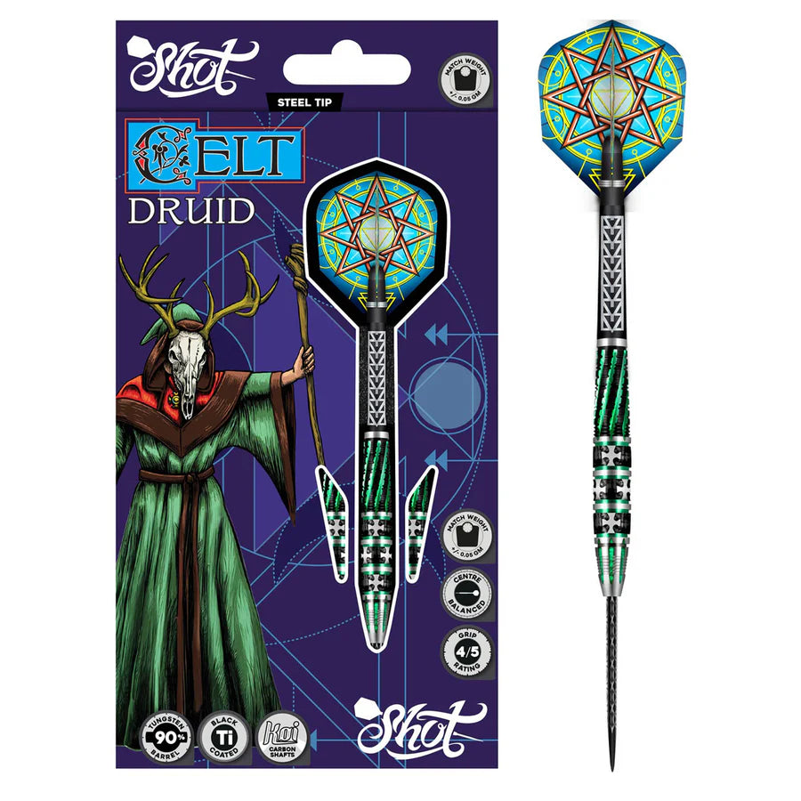 SHOT - CELT - DRUID - STEEL TIP DARTS - 90% - 23g/24g/25g