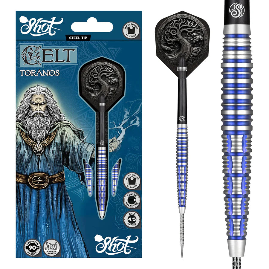 SHOT - CELT - TORANOS - STEEL TIP DARTS - 90% - 23g/24g/26g