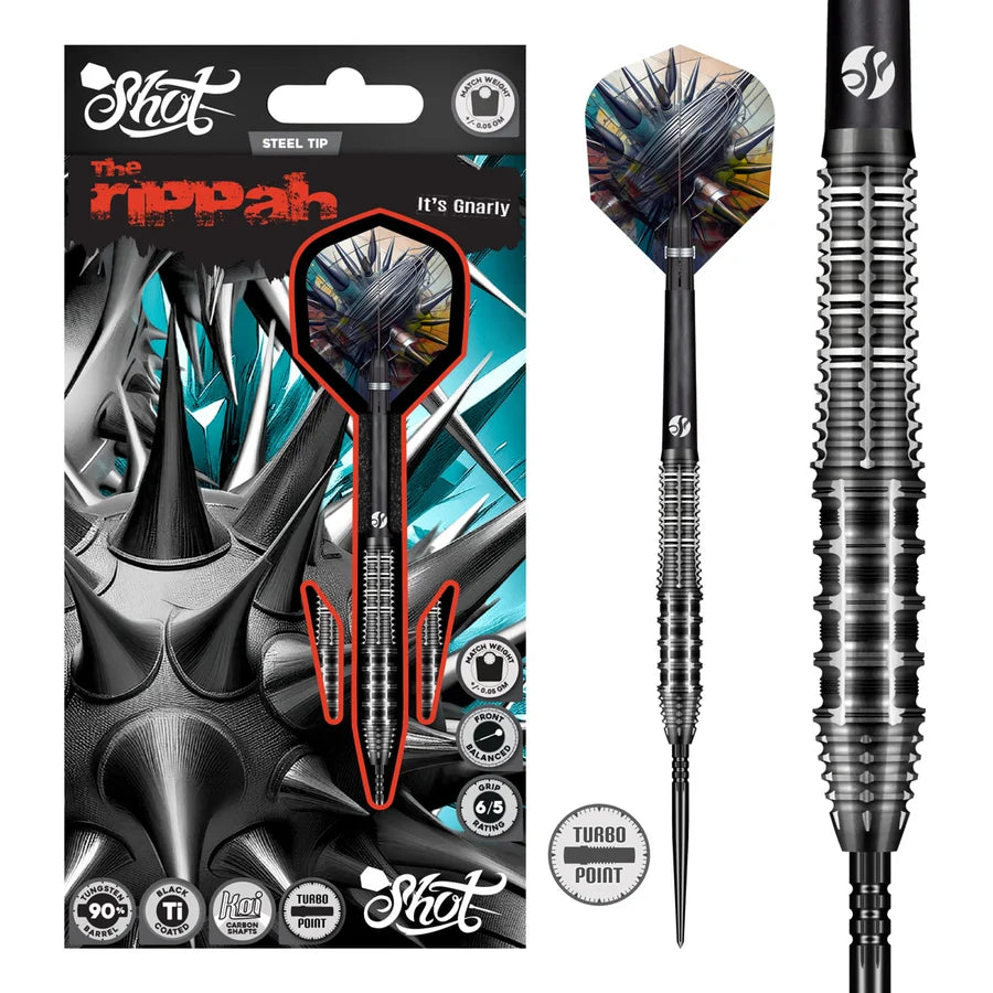 SHOT - GNARLY - RIPPAH - TURBO POINT DARTS - 90% - 22g/23g/24g/26g