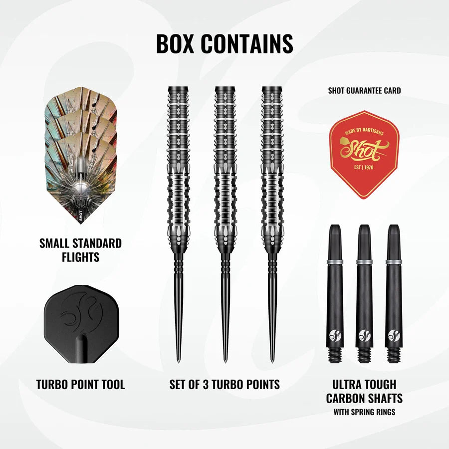 SHOT - GNARLY - SHREDDA - TURBO POINT DARTS - 90% - 23g/24g/26g