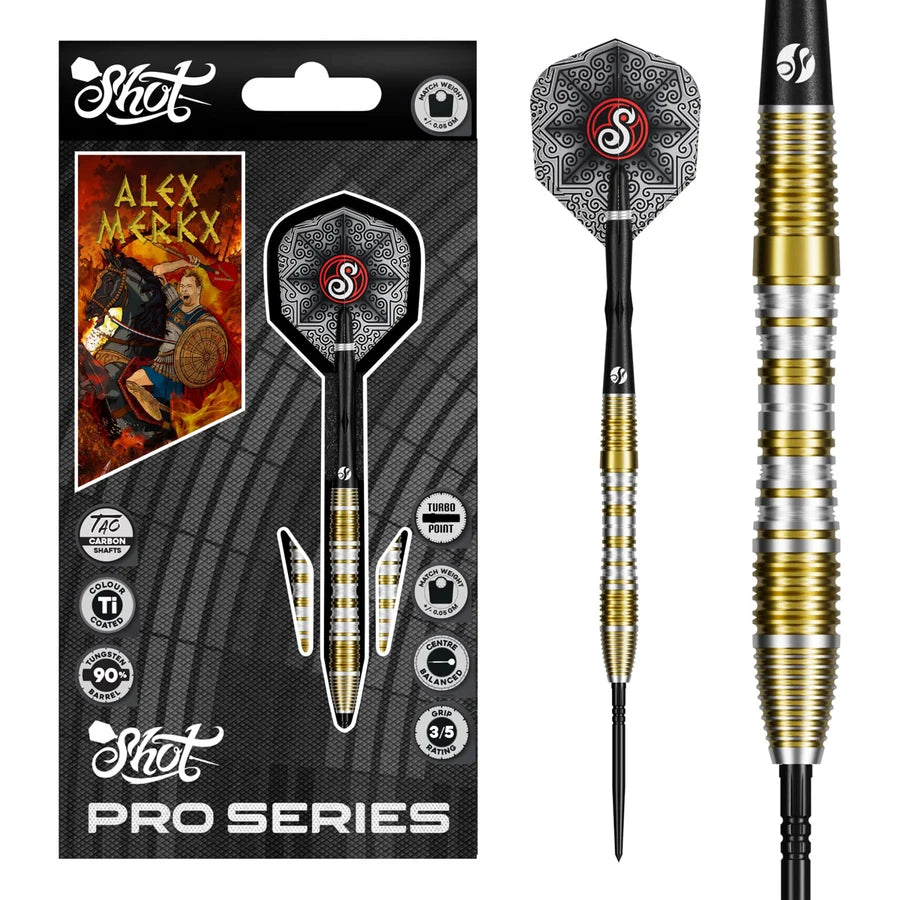 SHOT - PRO SERIES - ALEX MERKX - TURBO POINT DARTS - 90% - 23g