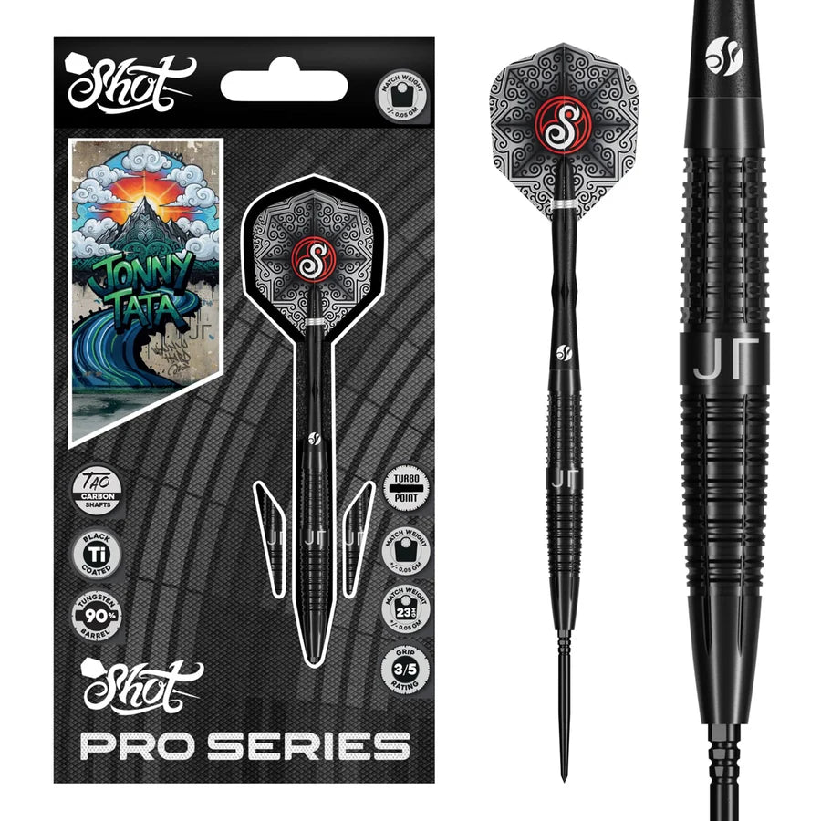SHOT - PRO SERIES - JONNY TATA - TURBO POINT DARTS - 90% - 24g
