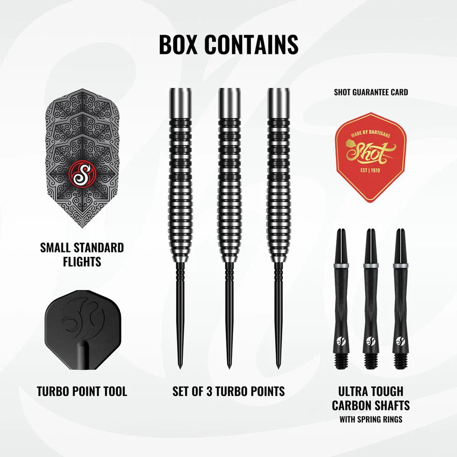 SHOT - PRO SERIES - RAYMOND SMITH  - GURU - TURBO POINT DARTS - 90% - 22g