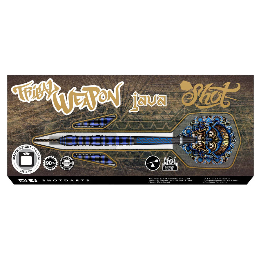 SHOT - TRIBAL WEAPON - JAVA - STEEL TIP DARTS - 90% - 23g/24g/25g/26g