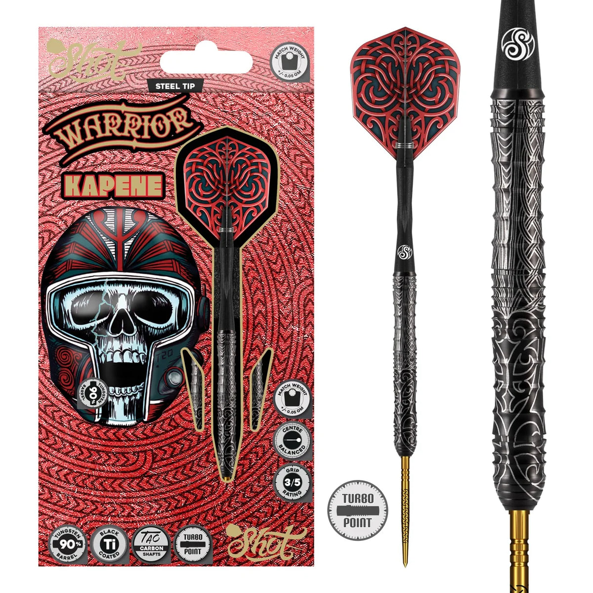 SHOT - WARRIOR - KAPENE - TURBO POINT DARTS - 90% - 23g/24g/25g