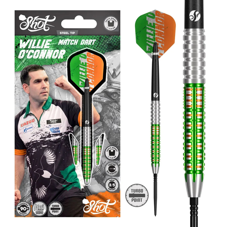 SHOT - PRO SERIES - WILLIE O'CONNOR - MATCH DART - TURBO POINT DARTS - 90% - 23g/24g